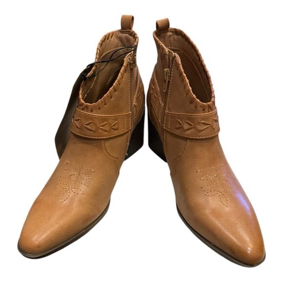 New Frye and Co. Women's Palma Tan Stacked Heel Boots Booties 9.5 - Picture 3 of 6